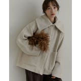 アイボリー(604) | カールシャギーケープミドルコート | Re:EDIT