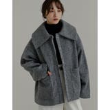 チャコールグレー(703) | カールシャギーケープミドルコート | Re:EDIT