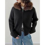 ブラック(501) | [2025 WINTER COLLECTION]ファーフードジップニットカーディ… | Re:EDIT