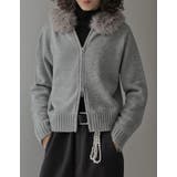 グレー(503) | [2025 WINTER COLLECTION]ファーフードジップニットカーディ… | Re:EDIT