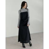 無地orドットカットジョーゼットドレープキャミワンピース | Re:EDIT | 詳細画像3