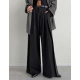 ブラック(501) | 微起毛ツイルタックプリーツワイドパンツ | Re:EDIT