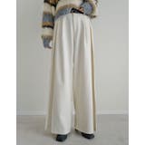 アイボリー(604) | 微起毛ツイルタックプリーツワイドパンツ | Re:EDIT