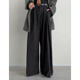 微起毛ツイルタックプリーツワイドパンツ | Re:EDIT | 詳細画像11 