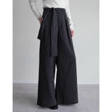 ストライプウエストラップデザインワイドパンツ | Re:EDIT | 詳細画像11 