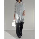 [2026S S COLLECTION]裾ランダムレースポプリンチュニックシャツ | Re:EDIT | 詳細画像15 