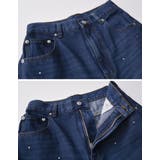 [低身長 高身長サイズ有]コットンデニムメタルストーン付きワイドストレートパンツ | Re:EDIT | 詳細画像13 