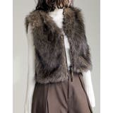 モカ(605) | ジップ付きフェイクファーベスト | Re:EDIT