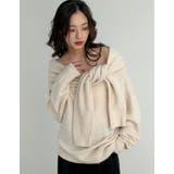 モヘアタッチ肩掛けレイヤード風ワンショルダーニットトップス | Re:EDIT | 詳細画像12