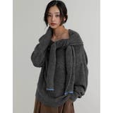 モヘアタッチ肩掛けレイヤード風ワンショルダーニットトップス | Re:EDIT | 詳細画像25