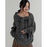 モヘアタッチ肩掛けレイヤード風ワンショルダーニットトップス | Re:EDIT | 詳細画像26