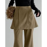 [低身長/高身長サイズ有][2点セット]微起毛ラップスカート×パンツ | Re:EDIT | 詳細画像14 