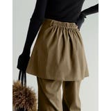 [低身長/高身長サイズ有][2点セット]微起毛ラップスカート×パンツ | Re:EDIT | 詳細画像15 