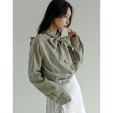 ピーチスキンタイ付きハイネックブラウス | Re:EDIT | 詳細画像17 