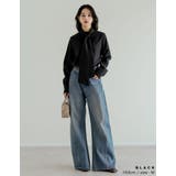 ピーチスキンタイ付きハイネックブラウス | Re:EDIT | 詳細画像7 