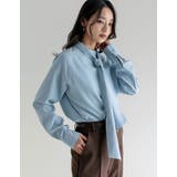 ピーチスキンタイ付きハイネックブラウス | Re:EDIT | 詳細画像28 