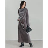 [低身長サイズ有]ベロアドレープマキシワンピース | Re:EDIT | 詳細画像4 