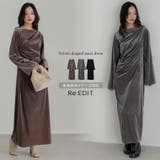 [低身長サイズ有]ベロアドレープマキシワンピース | Re:EDIT | 詳細画像1 