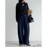 [低身長/高身長サイズ有]ツイルツータックバレルレッグカーブパンツ | Re:EDIT | 詳細画像16 