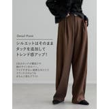 [低身長/高身長サイズ有]ツイルツータックバレルレッグカーブパンツ | Re:EDIT | 詳細画像4 