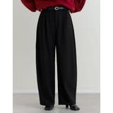 [低身長/高身長サイズ有]ツイルツータックバレルレッグカーブパンツ | Re:EDIT | 詳細画像6 