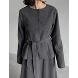 スカーフ付きウールライクノーカラージャケット | Re:EDIT | 詳細画像4