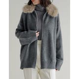 フェイクファー襟ダブルジップニットコート | Re:EDIT | 詳細画像11