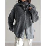 フェイクファー襟ダブルジップニットコート | Re:EDIT | 詳細画像12