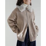 フェイクファー襟ダブルジップニットコート | Re:EDIT | 詳細画像17