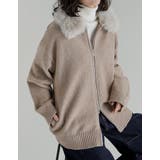 フェイクファー襟ダブルジップニットコート | Re:EDIT | 詳細画像5