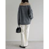 フェイクファー襟ダブルジップニットコート | Re:EDIT | 詳細画像10