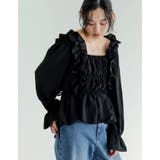 ポーラスクエアネックキャンディスリーブシャーリングブラウス | Re:EDIT | 詳細画像10 