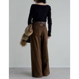 [低身長/高身長サイズ有]コットンツイル後ろバックルデザインパンツ | Re:EDIT | 詳細画像14 