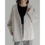 フェイクウールベルト付きノーカラーコート | Re:EDIT | 詳細画像17