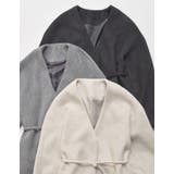 フェイクウールベルト付きノーカラーコート | Re:EDIT | 詳細画像2