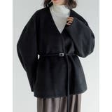 フェイクウールベルト付きノーカラーコート | Re:EDIT | 詳細画像3