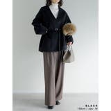 フェイクウールベルト付きノーカラーコート | Re:EDIT | 詳細画像8