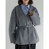 フェイクウールベルト付きノーカラーコート | Re:EDIT | 詳細画像22