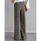 [低身長/高身長サイズ有]チェック柄内ゴムキックフレアパンツ | Re:EDIT | 詳細画像11 