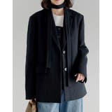 圧縮ウールライクウエストベルト付きテーラードジャケット | Re:EDIT | 詳細画像11