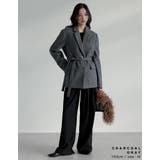 圧縮ウールライクウエストベルト付きテーラードジャケット | Re:EDIT | 詳細画像13