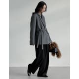 圧縮ウールライクウエストベルト付きテーラードジャケット | Re:EDIT | 詳細画像14