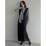 [低身長サイズ有]ツイードラップデザイン風ジャンパースカート | Re:EDIT | 詳細画像3 