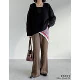 [低身長/高身長サイズ有]スウェードポンチキックフレアパンツ | Re:EDIT | 詳細画像16 