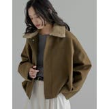 キャメルベージュ(704) | [ファー取り外し可能]襟ファー起毛カルゼ裾バルーンブルゾン | Re:EDIT