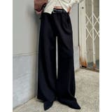 ブラック(501) | [低身長/高身長サイズ有]ベルトループ付きニットパンツ | Re:EDIT