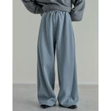 ライトブルー(611) | [低身長/高身長サイズ有]裏起毛スウェットサイドタックバルーンパンツ | Re:EDIT