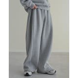 杢グレー(703) | [低身長/高身長サイズ有]裏起毛スウェットサイドタックバルーンパンツ | Re:EDIT