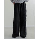 [低身長/高身長サイズ有]裏起毛サイドレースラインパンツ | Re:EDIT | 詳細画像14 