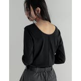 ブラック(501) | [大きいサイズ有][前後2WAY]裏微起毛バックオープントップス | Re:EDIT